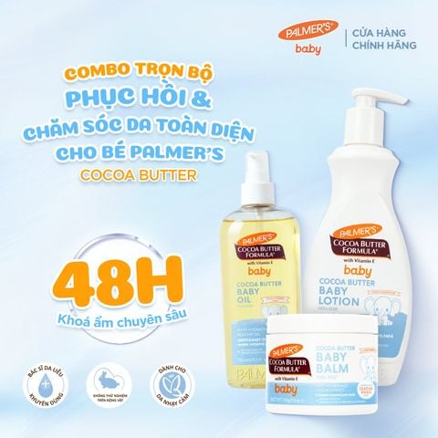 [Mới] Combo Trọn Bộ Chăm Sóc & Phục Hồi Da Toàn Diện Cho Bé Palmer's Cocoa Butter (Sữa Dưỡng 400ml + Dầu Dưỡng 150ml + Sáp Dưỡng 100g)