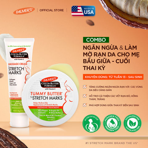 COMBO Ngăn ngừa rạn cho Giữa và Cuối thai kỳ Palmer's