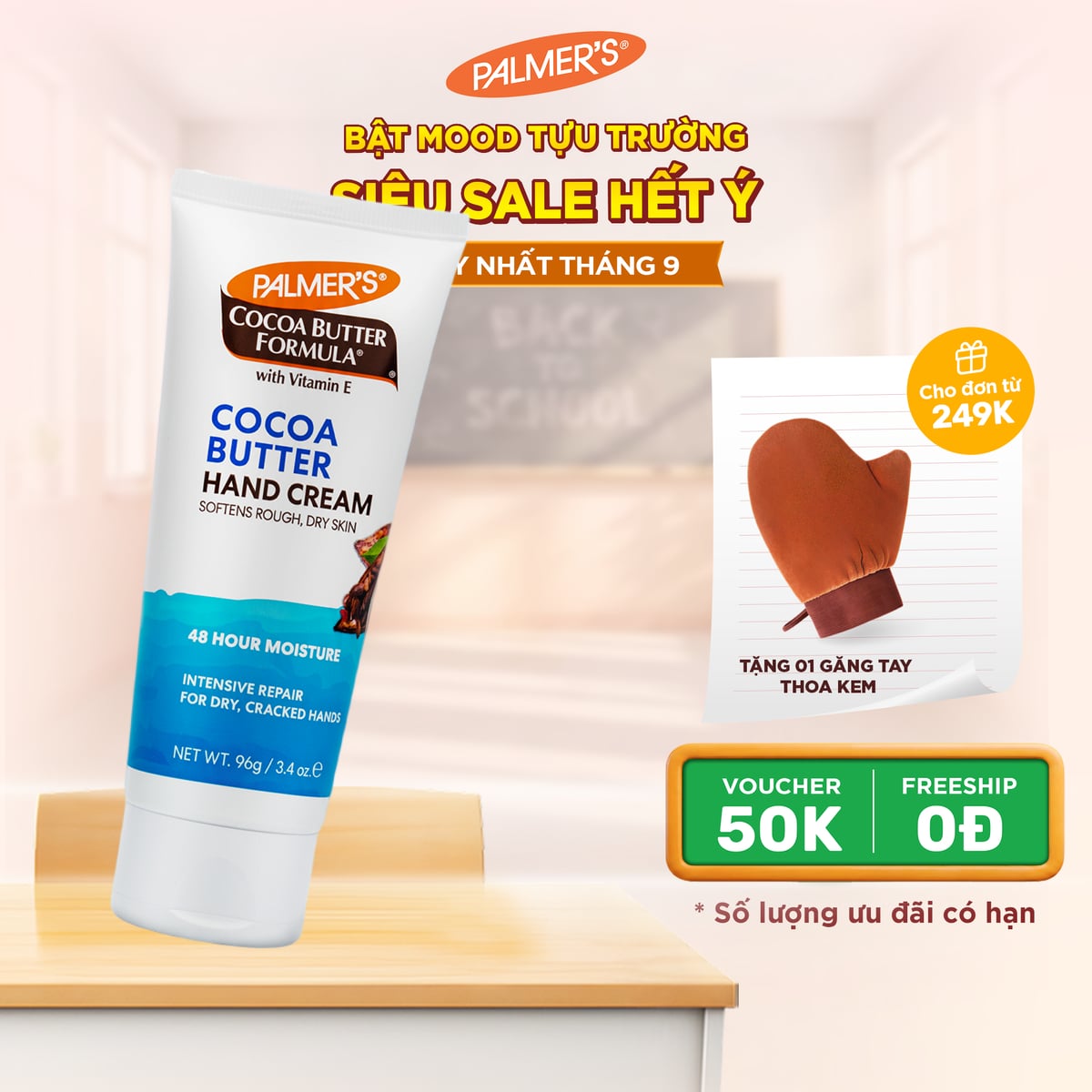 Kem dưỡng ẩm da tay hỗ trợ giảm khô ráp, bong tróc, nứt nẻ hương Bơ Cacao Palmer's