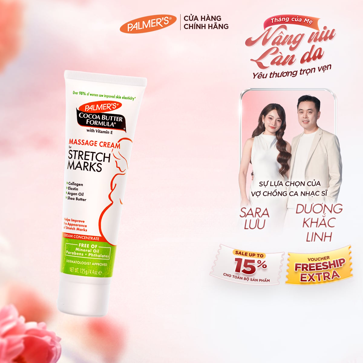 (HỘP BỊ MÓP) Kem ngăn ngừa và hỗ trợ làm mờ rạn da cho mẹ bầu giữa thai kỳ Palmer's 125g