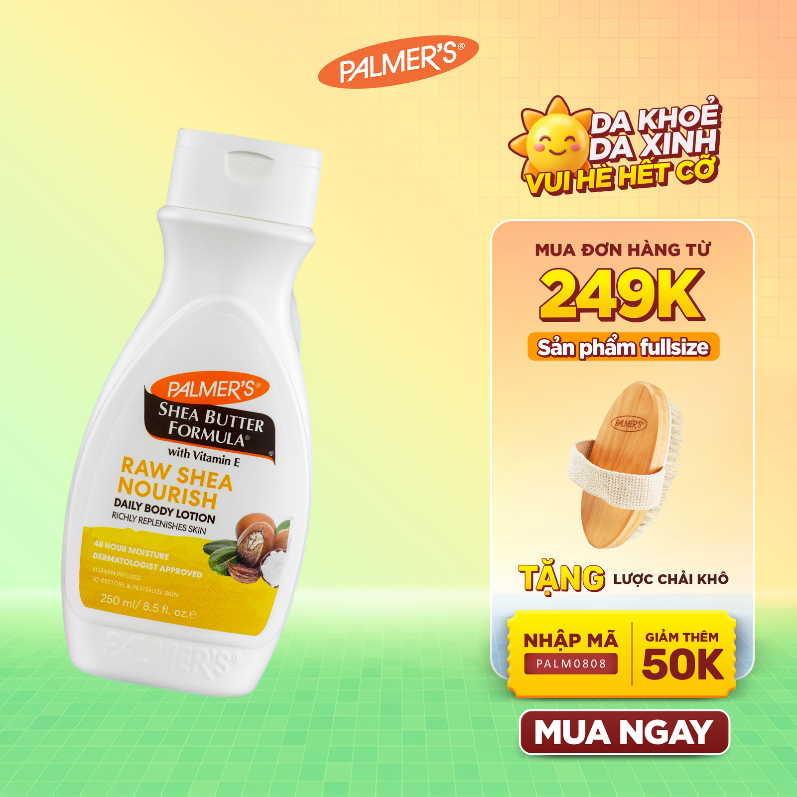 Sữa dưỡng ẩm toàn thân hỗ trợ làm mềm mịn da hương Bơ Hạt Mỡ Palmer's 250ml