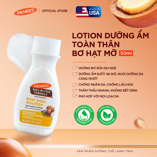 Lotion dưỡng ẩm toàn thân hỗ trợ làm mềm mịn da hương Bơ Hạt Mỡ Palmer