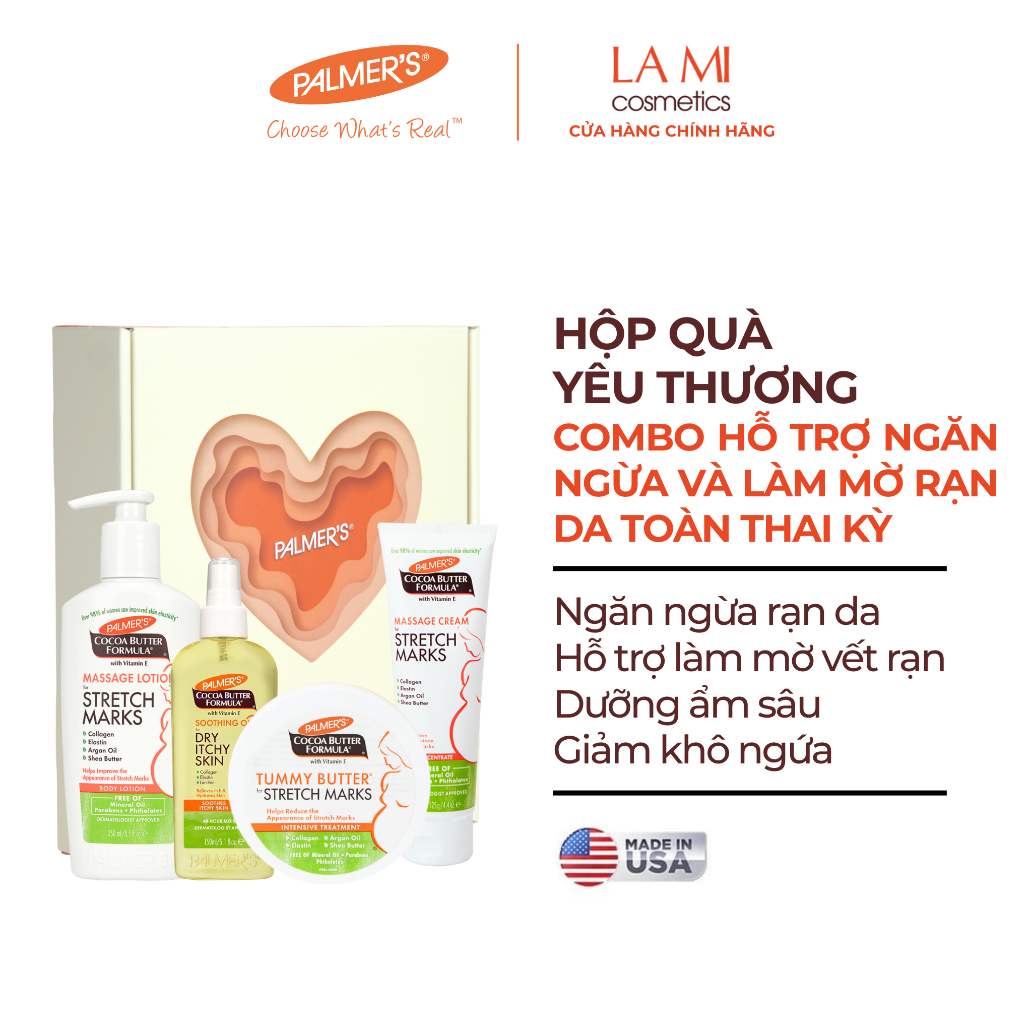 [SET QUÀ TẶNG] Combo Ngăn ngừa rạn da Palmer