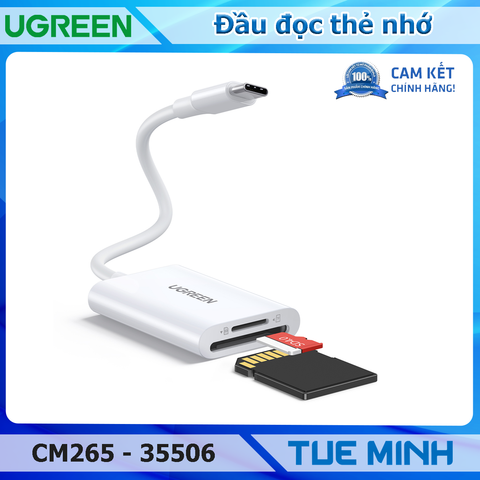 Đầu đọc thẻ TF, SD chân cắm USB-C UGREEN CM265 35506