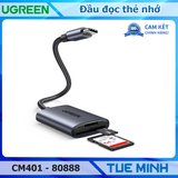 Đầu đọc thẻ SD/TF chuẩn USB Type-C UGREEN CM401 80888
