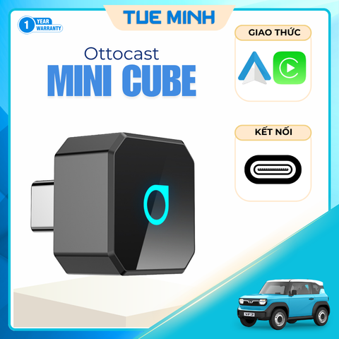Ottocast Mini Cube 3.0 – Thiết bị chuyển CarPlay & Android Auto không dây cho ô tô