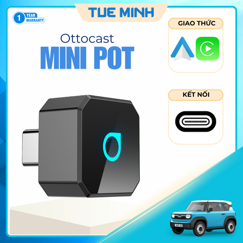 Ottocast Mini POT – Thiết bị chuyển CarPlay & Android Auto không dây cho ô tô