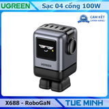 Củ sạc nhanh UGREEN Uno X688 – Sạc Robot 4 cổng 100W