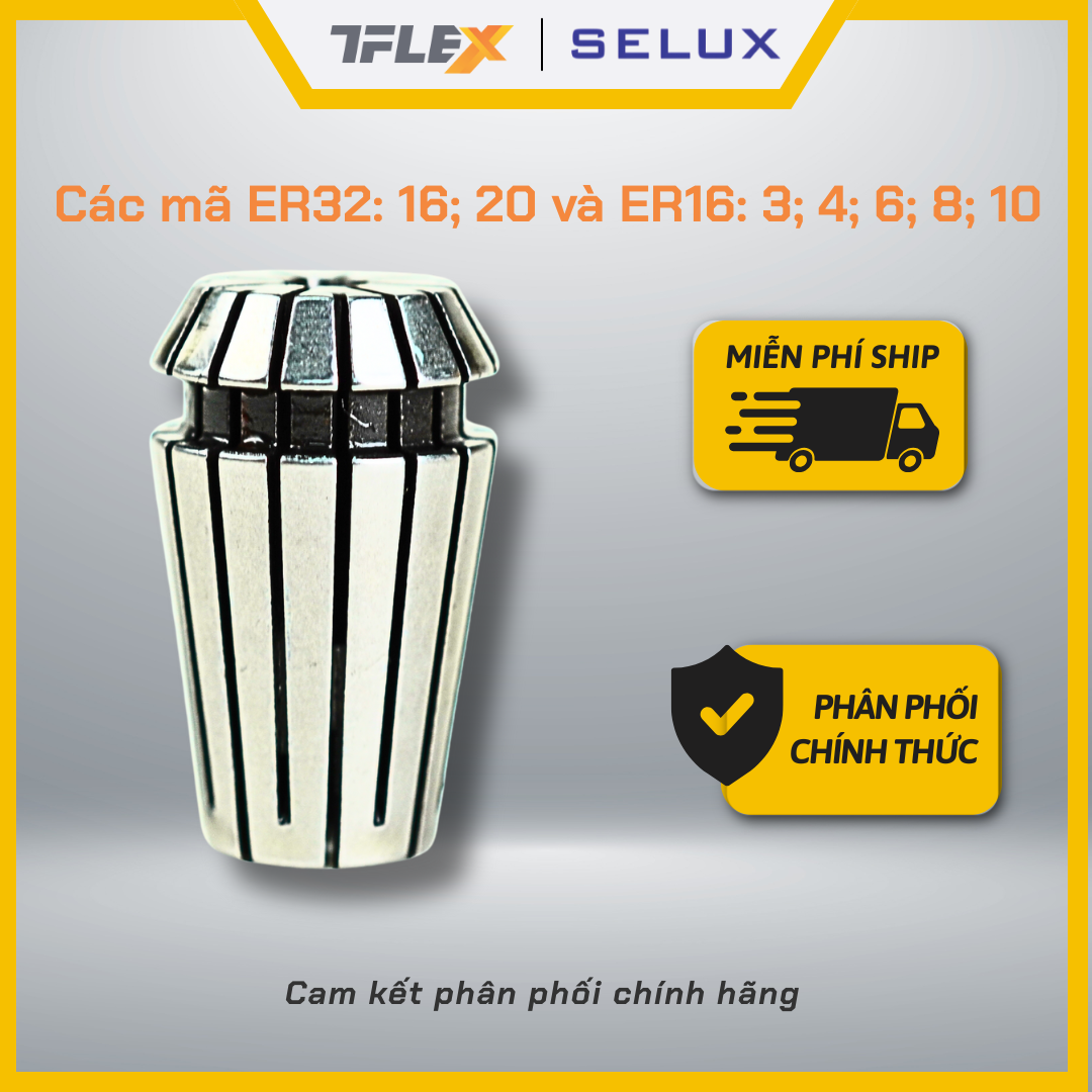  Bầu kẹp dao collet CNC ER16 (3/4/6/8/10/12) - Selux 