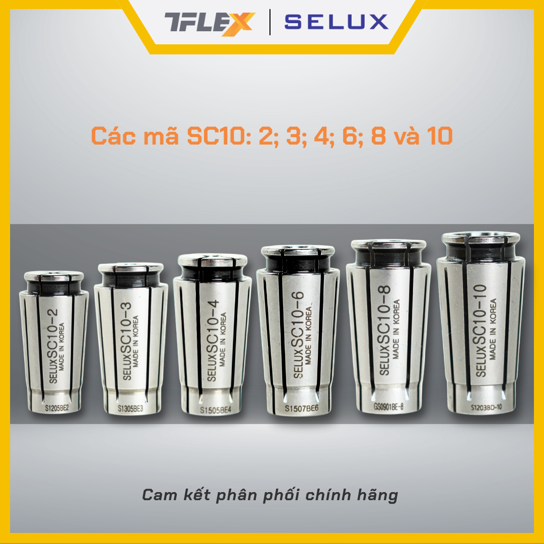  Collet kẹp dao phay CNC SC10 (2/3/4/6/8/10) - Selux 