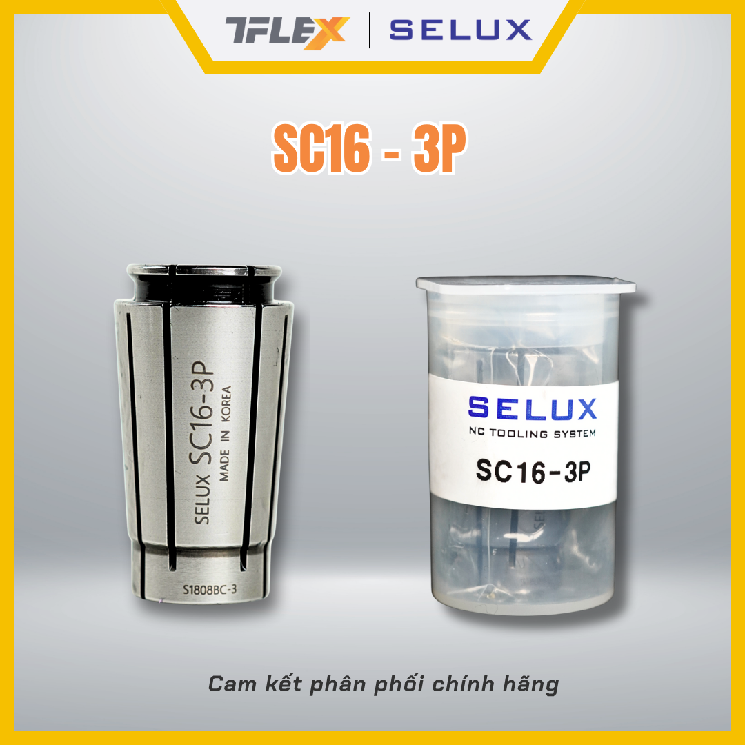  Collet kẹp dao phay CNC SC16 bản P (3P/4P/6P/8P/10P) - Selux 
