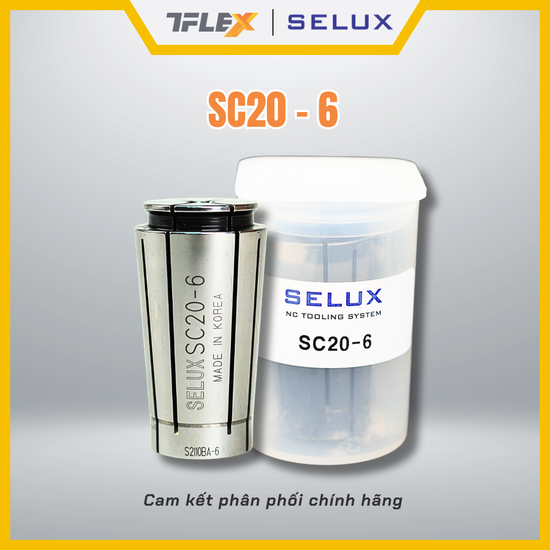  Collet kẹp dao phay CNC SC20 (4/6/8/10/12/16/20) - Selux 