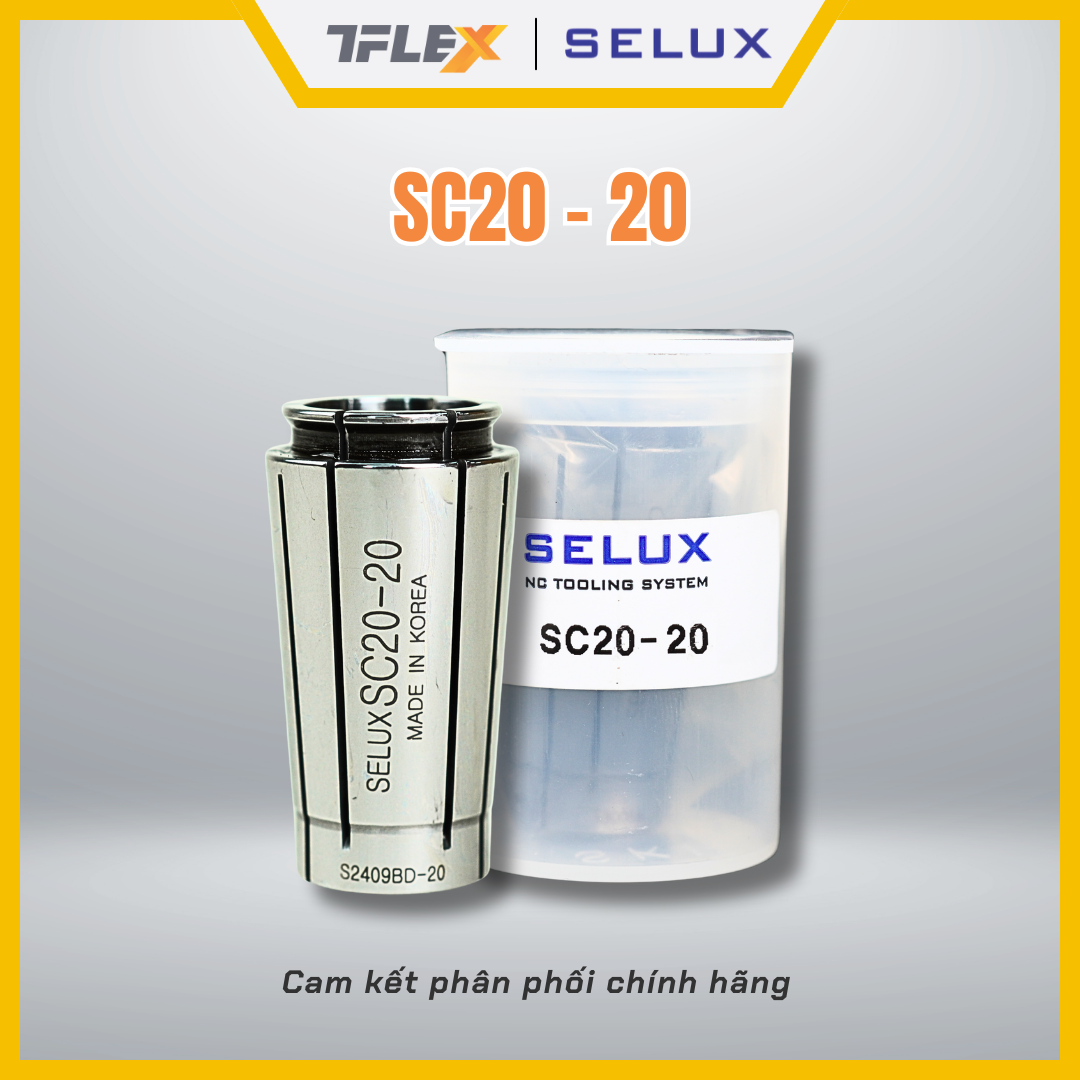  Collet kẹp dao phay CNC SC20 (4/6/8/10/12/16/20) - Selux 