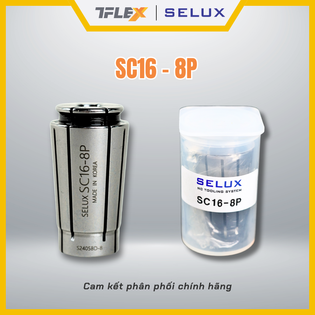  Collet kẹp dao phay CNC SC16 bản P (3P/4P/6P/8P/10P) - Selux 