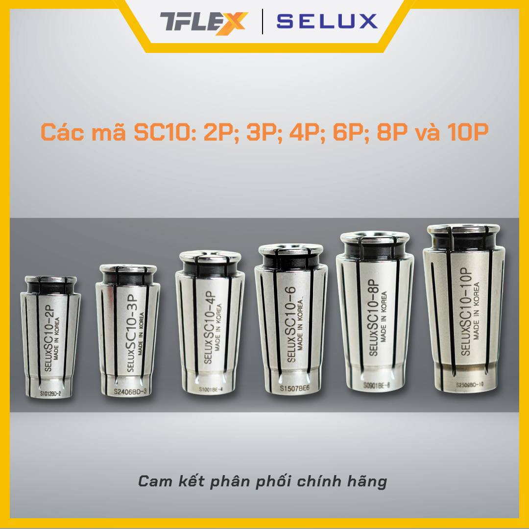  Collet kẹp dao phay CNC SC10 bản P (3P/4P/6P/8P/10P) - Selux 