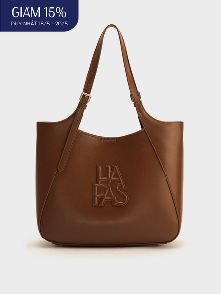Túi Tote Dập Nổi Camel Size 33 - Nâu