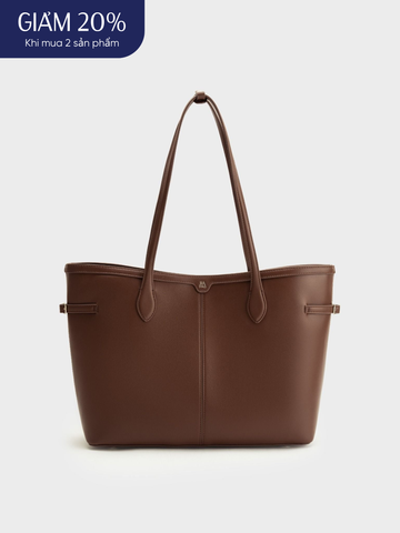 Túi Tote Đai Ngang Ivy Size 34 - Nâu