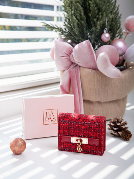 Ví Ngắn Đai Ngang Jody Sz 11 - Đỏ Tweed