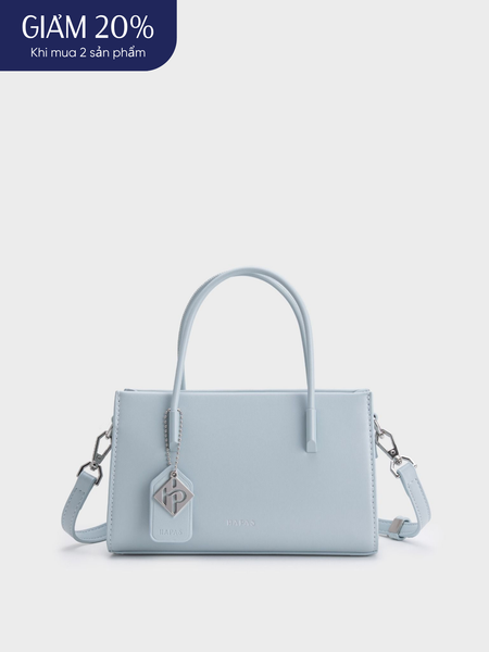 Túi Xách Tay Phủ Màu Tag Vuông Size 21 - Xanh Ghi