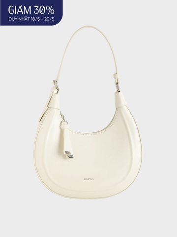 Túi Đeo Vai Hobo Dập Nổi Line Embossed - Trắng