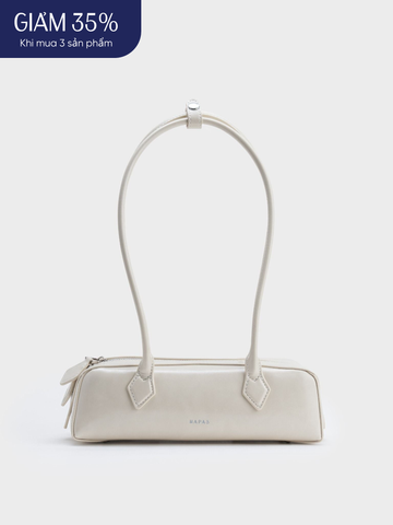 Túi Đeo Vai Da Bóng Moodie Size 27 - Kem