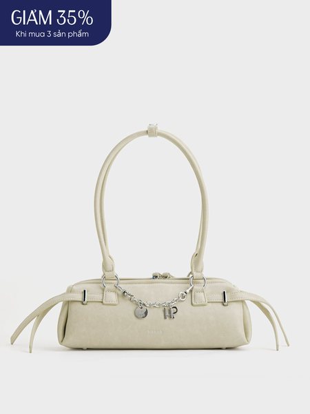 Túi Đeo Vai Đai Dài Bubbly Mơ Size 26 - Kem