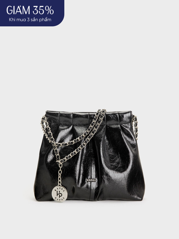 Túi Đeo Vai Quai Đôi Tag Tròn Size 24 - Đen