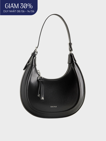 Túi Đeo Vai Hobo Dập Nổi Line Embossed - Đen
