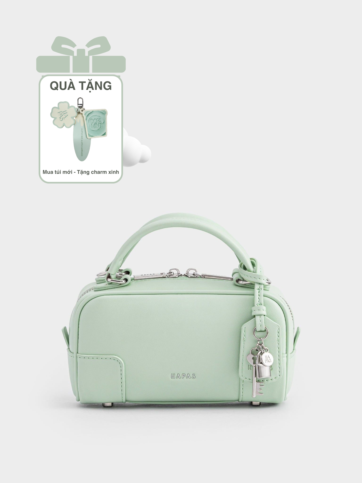  Túi Xách Tay Mini Dáng Hộp Lock Chic Size 19 