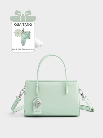 Túi Xách Tay Phủ Màu Tag Vuông Size 21 - Xanh Mint