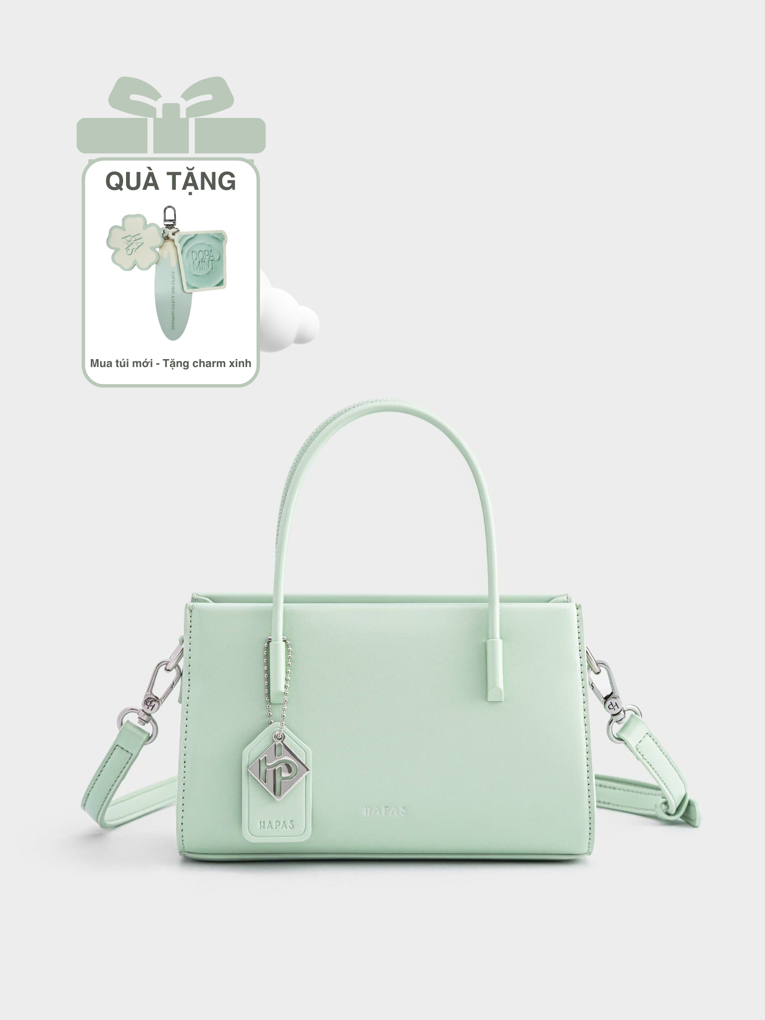  Túi Xách Tay Phủ Màu Tag Vuông Size 21 