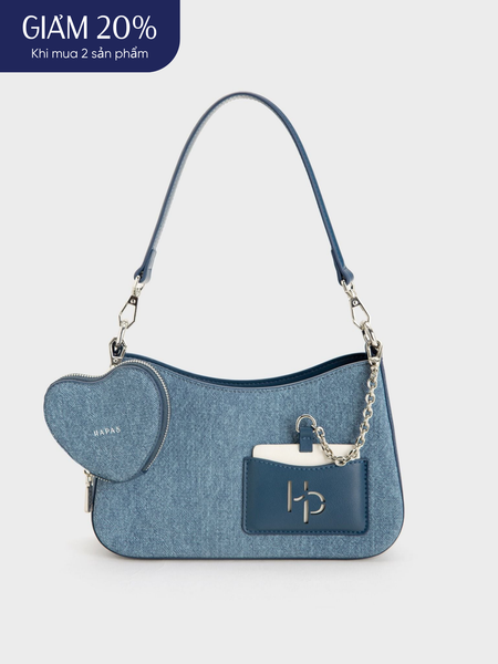 Túi Đeo Vai Hobo Đáy Vuông Love Charm Size 23 - Jean