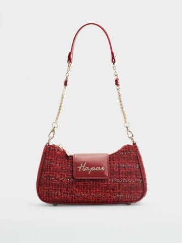 Túi Đeo Vai Logo Cách Điệu Monet Size 24 - Đỏ Tweed