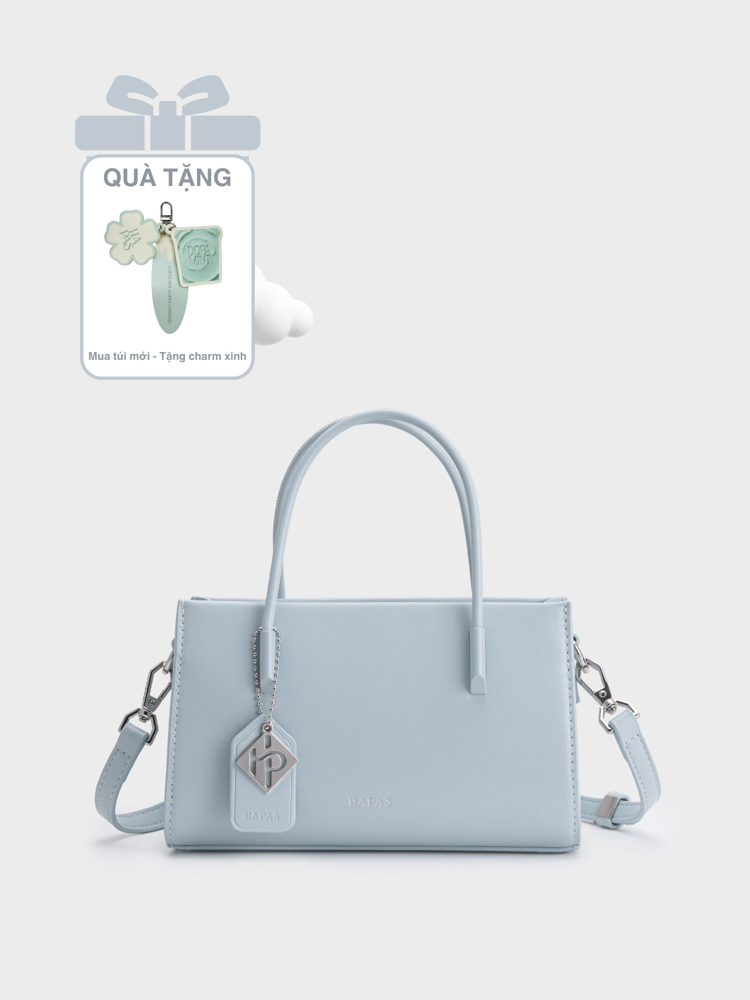  Túi Xách Tay Phủ Màu Tag Vuông Size 21 