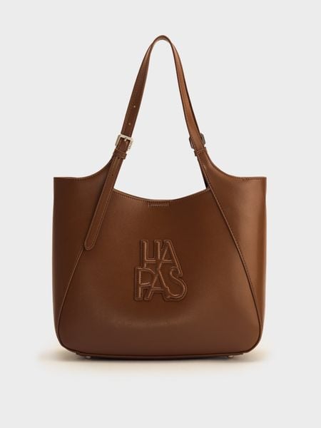 Túi Tote Dập Nổi Camel Size 33 - Nâu