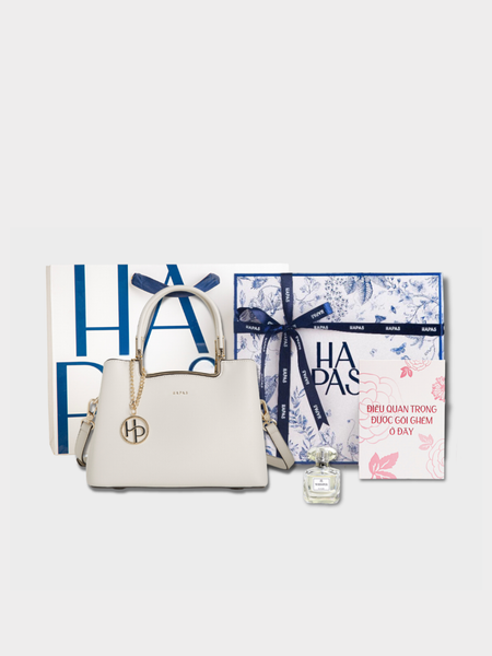 Bộ Quà Tặng Mini Túi Xách Tag G Trắng x Nước Hoa - Trắng