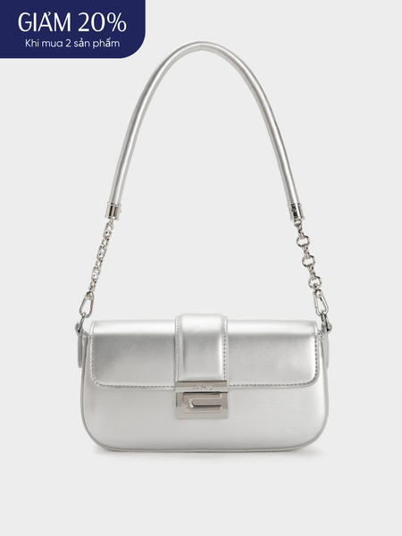 Túi Đeo Vai Đai Ngang C Chic Size 21 - Bạc