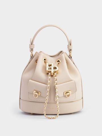 Túi Xách Tay Dáng Bucket Vera Size 16 - Kem