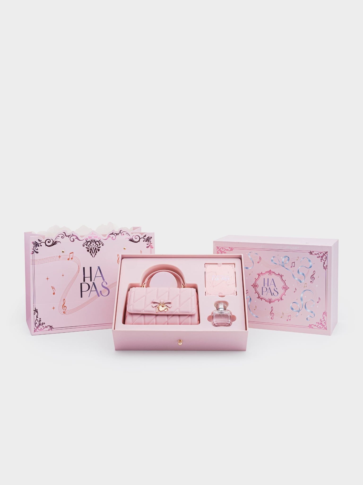  Bộ Quà Tặng Túi Xách Sweetie Bow Charm Hộp Thơm Phức 