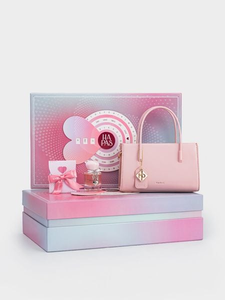 Bộ Quà Tặng Túi Xách Phủ Màu Hộp Ngọt Ngào 2026 - Hồng