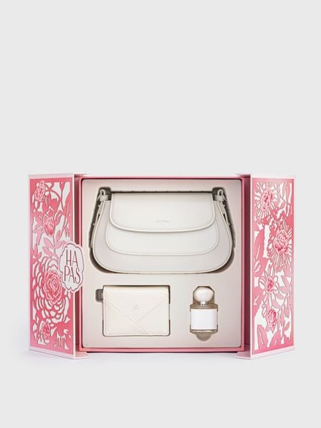 Bộ Quà Tặng Túi Xách Chain Handle Hộp Yêu Chiều 2026 - Trắng