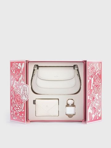 Bộ Quà Tặng Túi Xách Chain Handle Hộp Yêu Chiều 2026 - Trắng