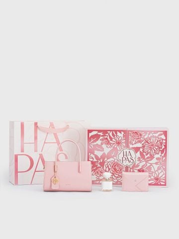 Bộ Quà Tặng Túi Xách Phủ Màu Hộp Thân Thương 2026 - Hồng