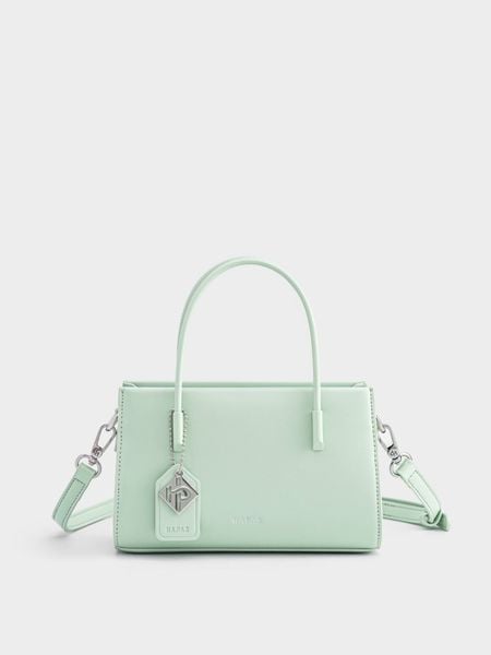 Túi Xách Tay Phủ Màu Tag Vuông Size 21 - Xanh Mint
