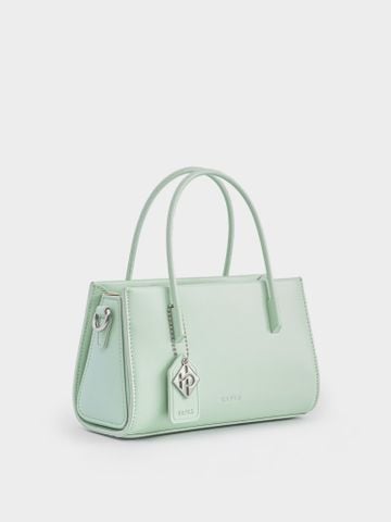 Túi Xách Tay Phủ Màu Tag Vuông Size 21 - Xanh Mint