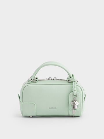 Túi Xách Tay Mini Dáng Hộp Lock Chic Size 19 - Xanh Mint