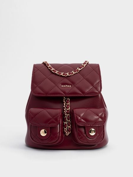 Balo Túi Hộp Ô Trám Chainy Sz 19 - Đỏ