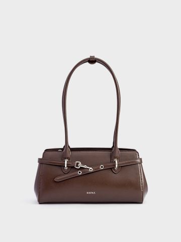 Túi Đeo Vai Đai Móc Cross Band Size 27 - Nâu đậm