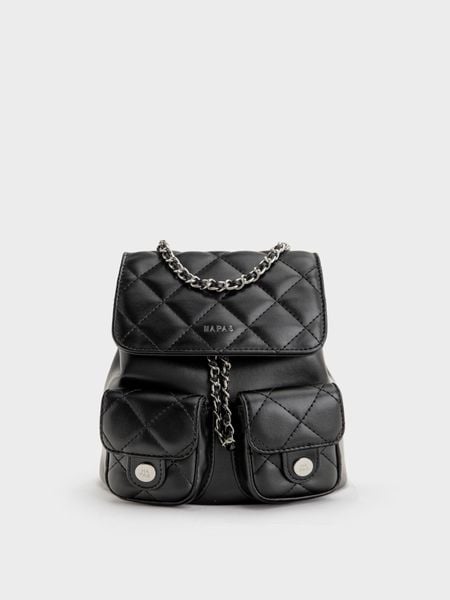 Balo Túi Hộp Ô Trám Chainy Sz 19 - Đen