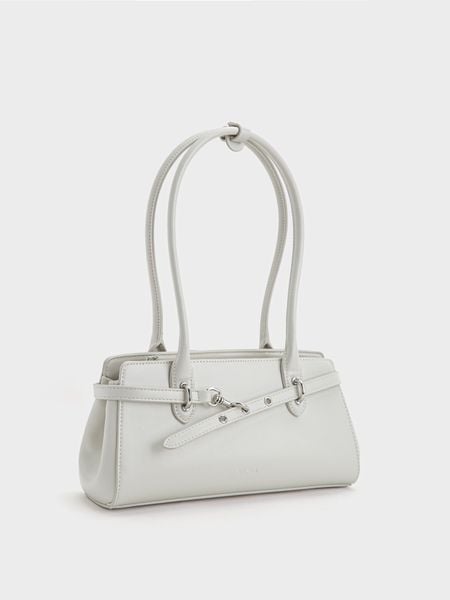 Túi Đeo Vai Đai Móc Cross Band Size 27 - Kem